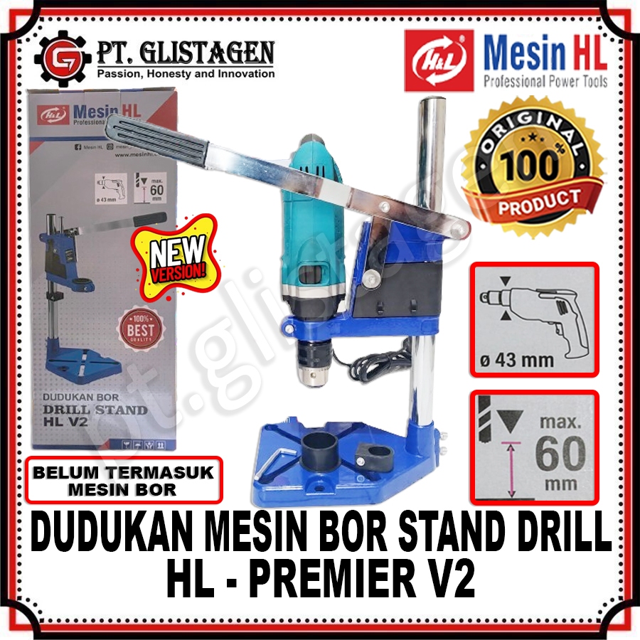 HL PREMIER V2 Stand Drill Bor Dudukan Mesin Bor Tangan Tatakan Mesin Bor Stand Drill Mesin Bor Elect