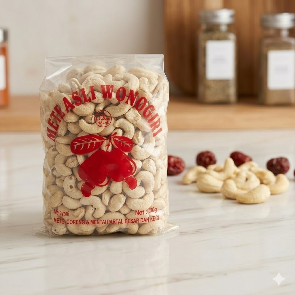 Kacang Mete Mentah Jumbo Wonogiri Super Putih & Kering - Mede Mentah Pilihan Grosir 1kg - Camilan Ba