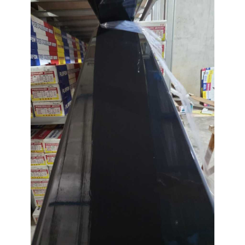 Plafon PVC Ecofon Panjang 3.95 meter hitam polos glossy (Mohon tanyakan stok seblm CO)