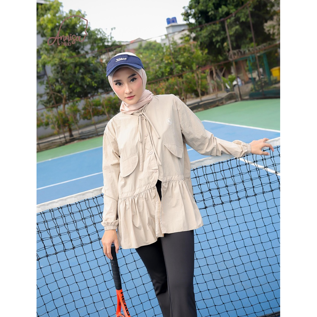 [Grosir/3Pcs]Annisa Hijab-Jacket Parasut Kosong Tiga By ANS