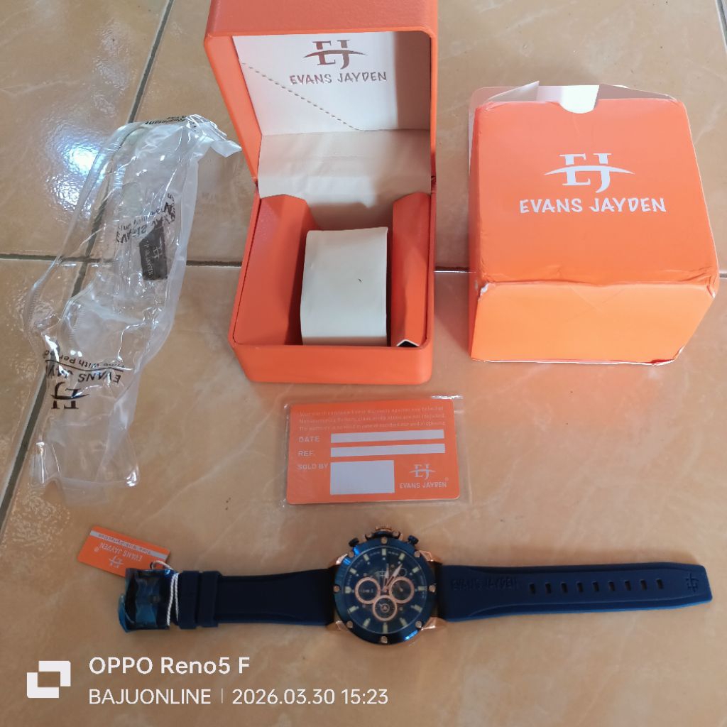 EVANS JAYDEN Jam Tangan Pria 9570 Rubber Silicon Chrono Kaca Safir 10 ATM mantap