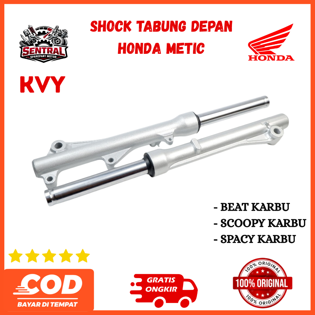 Sok/Shock Tabung Depan Honda BeAT Karbu | KVY Original Shock Depan Motor Scoopy karbu, Spacy Karbu  