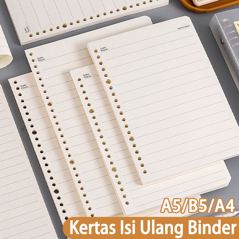 Lucky 60 Lembar Kertas Isi Ulang Binder A5/B5/A4 Loose Leaf Refill Buku Binder Aesthetic