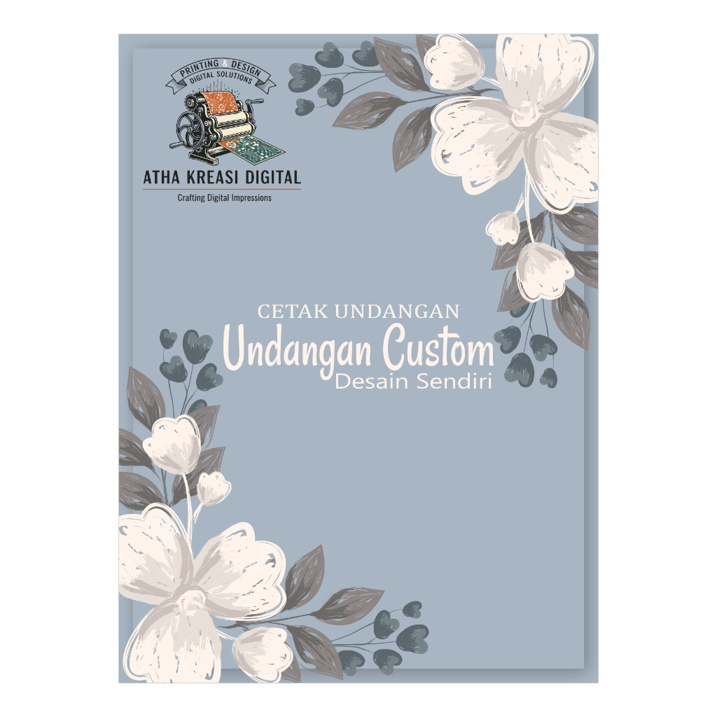 Cetak Undangan Custom Pernikahan/Khitanan Desain/File Sendiri