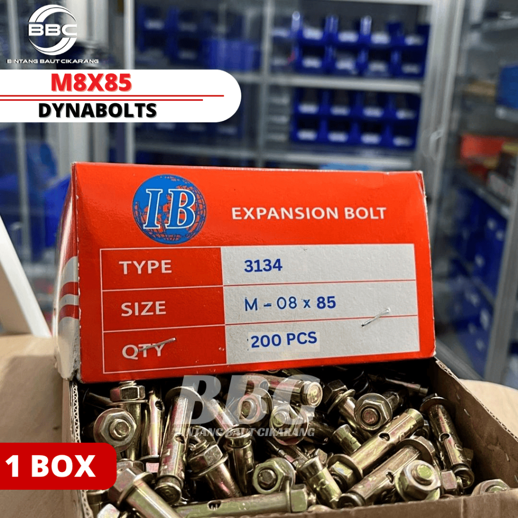 1 BOX - Dynabolt M8 x 85 Tipe 3134 Kuning ( 8,5 CM ) Dynabolt M8*85 (8.5 CM)