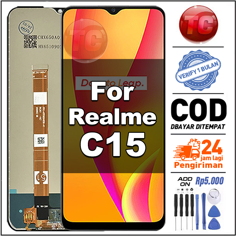 TC LCD For Realme C15 Fullset hp Touchscreen Kompatibel untuk Glass Touch Screen Digitizer COD