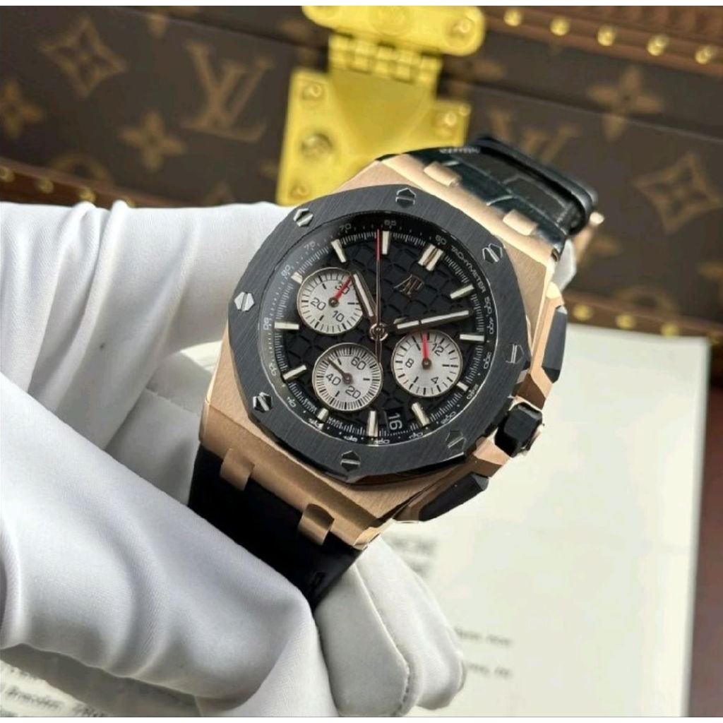 JAM TANGAN AP ROYAL OAK ROSE GOLD SWISS MATIC 43MM