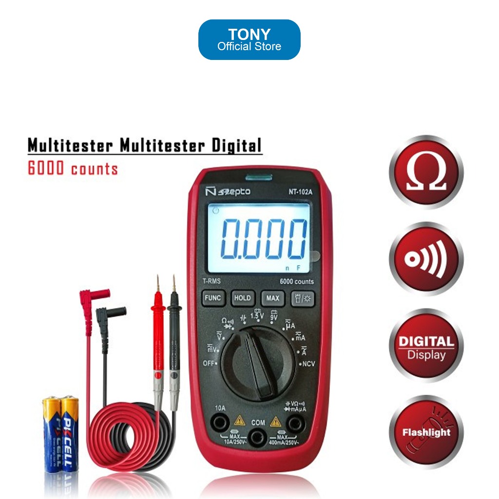 TOOLS SERVIS HP - MULTIMETER - NEPTO - NEPTO NT-102A MULTITESTER MULTIMETER DIGITAL - AVOMETER DIGIT