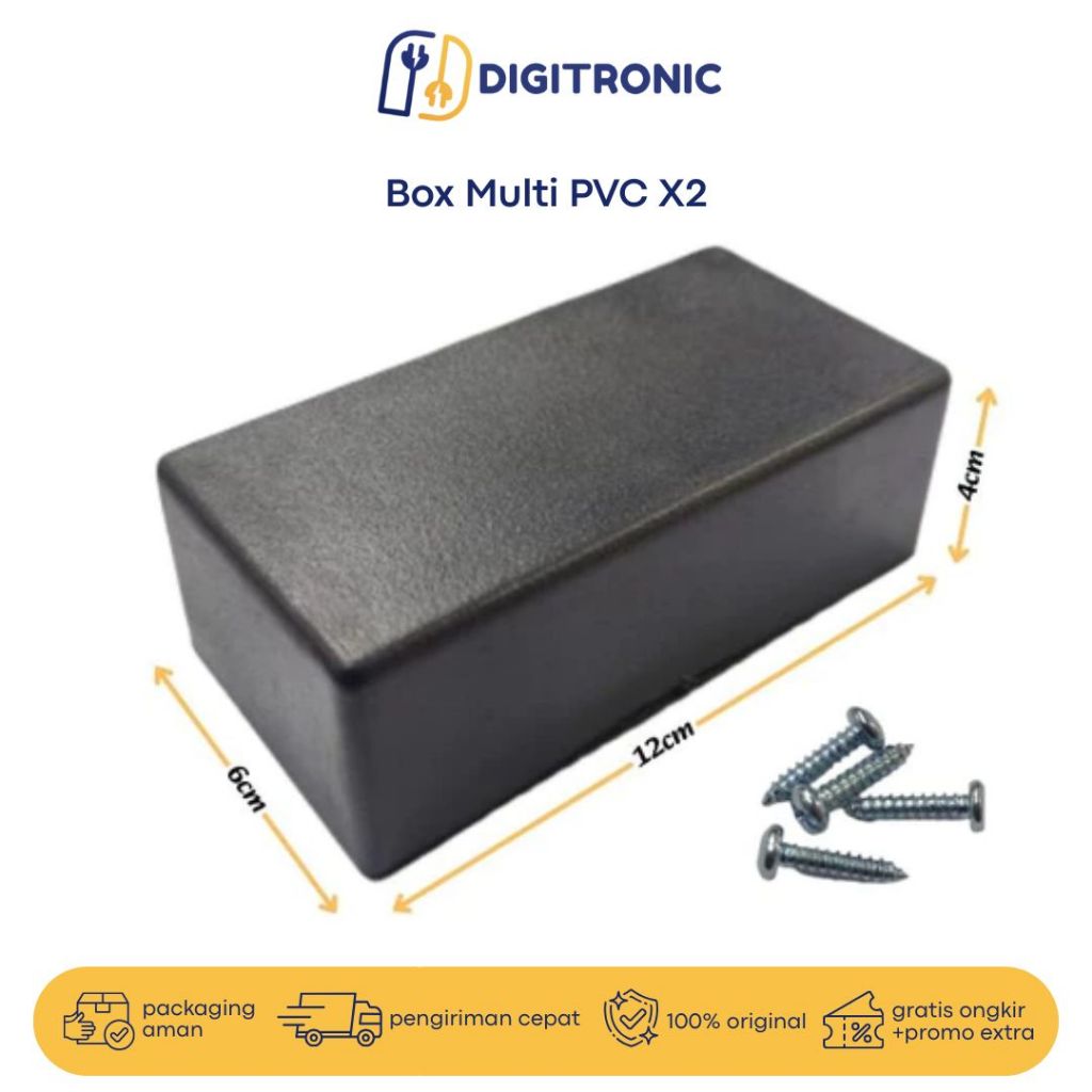 Box Kotak Hitam Elektronik DIY Box Multi Serbaguna X2 PVC