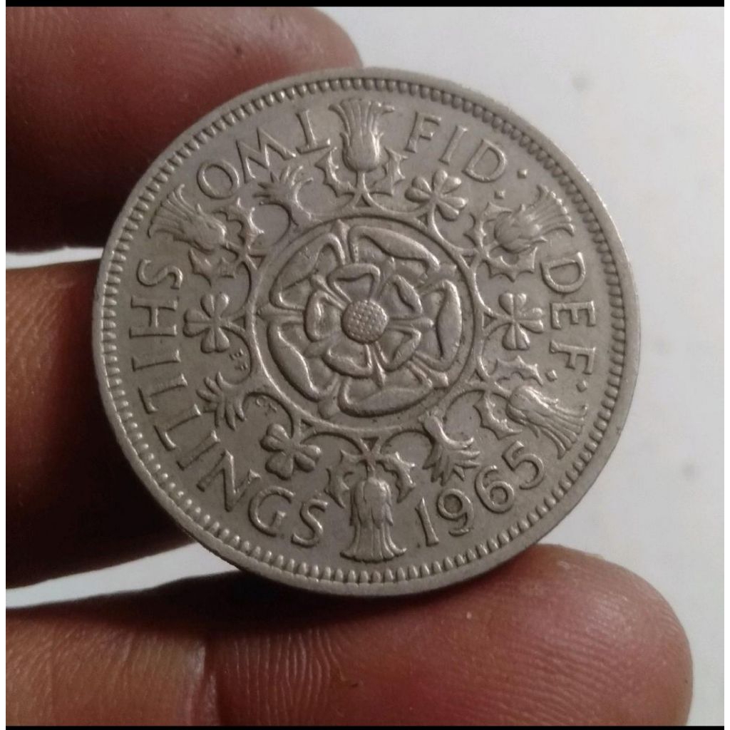 Koin UK Inggris 2 Shilling Two Shillings Elizabeth II George VI England Koleksi Uang Logam Coin Beka