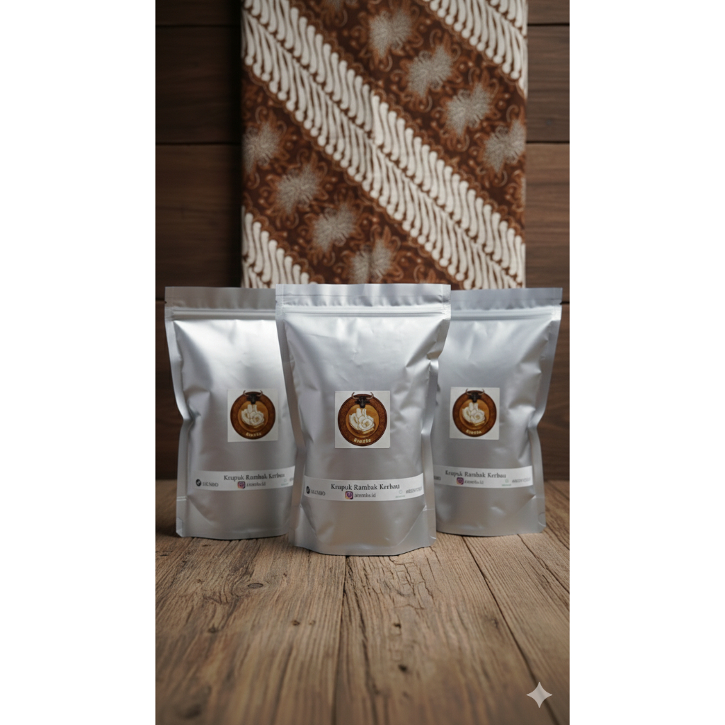 KRUMBO kemasan standing pouch silver, 100 gram