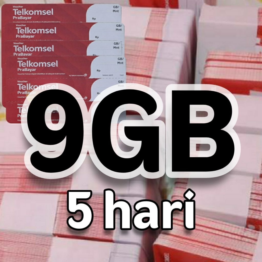 VOUCHER TELKOMSEL 9GB 5hari Kalimantan
