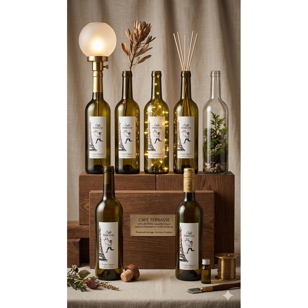 Botol Wine Kosong Cafe Terrasse  / botol hiasan / botol pajangan / botol dekorasi