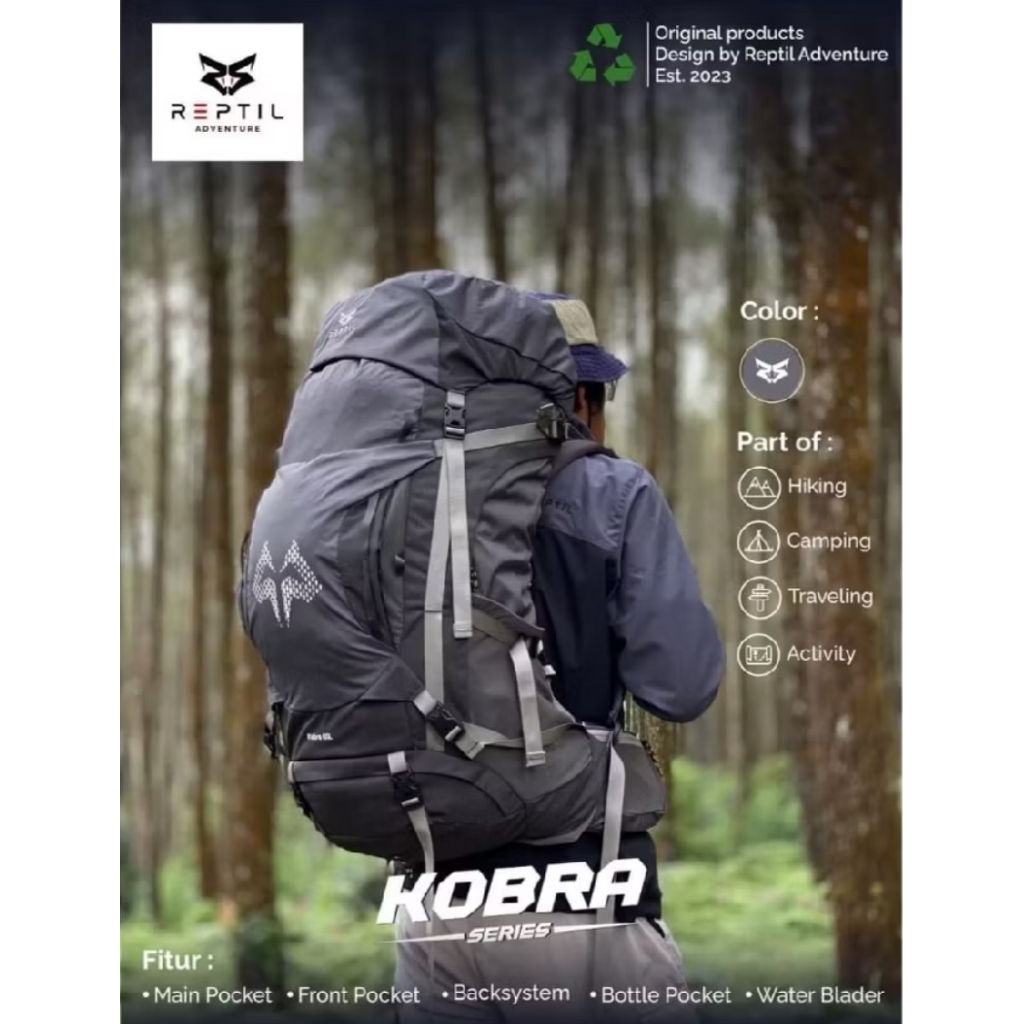 TAS GUNUNG CARRIER 60L REPTIL ADVENTURE KOBRA SERIES