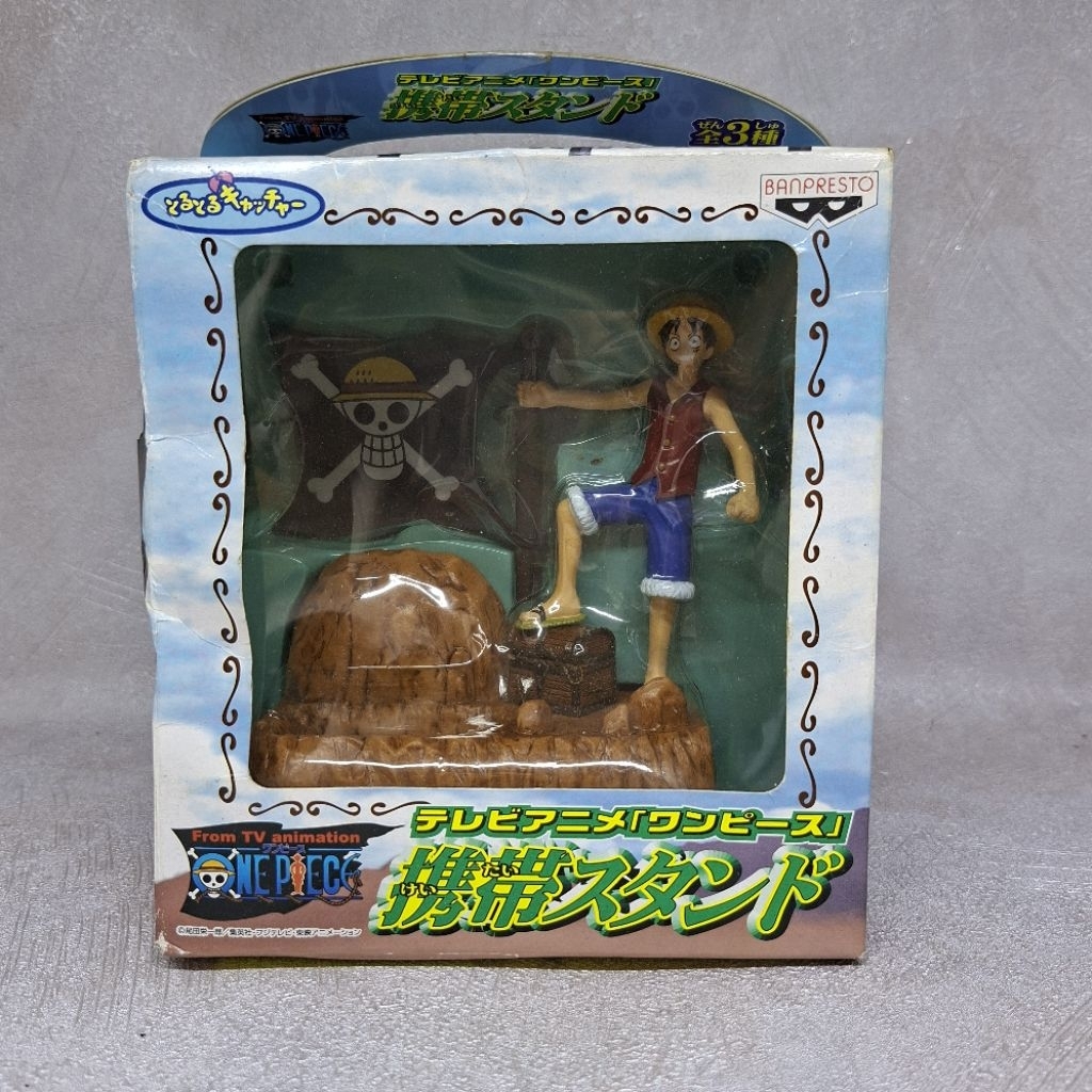 One Piece Figure Mobile Phone Stand (Manufactured by Banpresto, 2003) Luffy