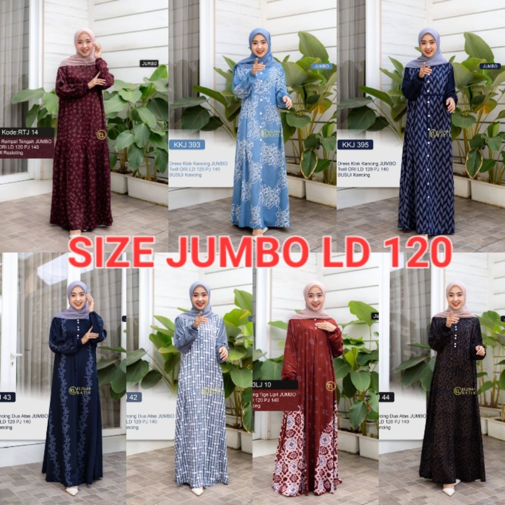 GAMIS ELZHAF SIZE JUMBO LD 120, BATIK ELZHAF