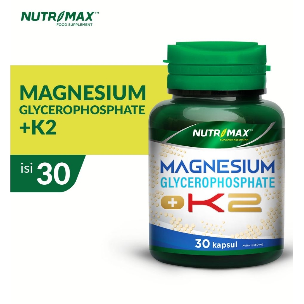 Nutrimax Magnesium + K2, Magnesium Glycerophosphate Vitamin K2 isi 30