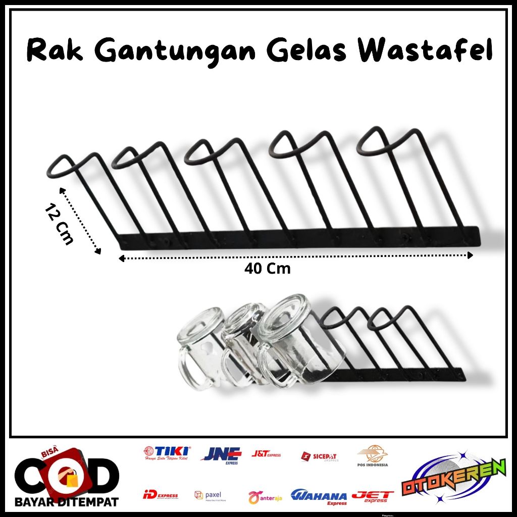 Rak Tiris Gelas Wastafel - Rak Gantungan Gelas Tiris Wastafel Rak Gelas Dapur Anti Karat