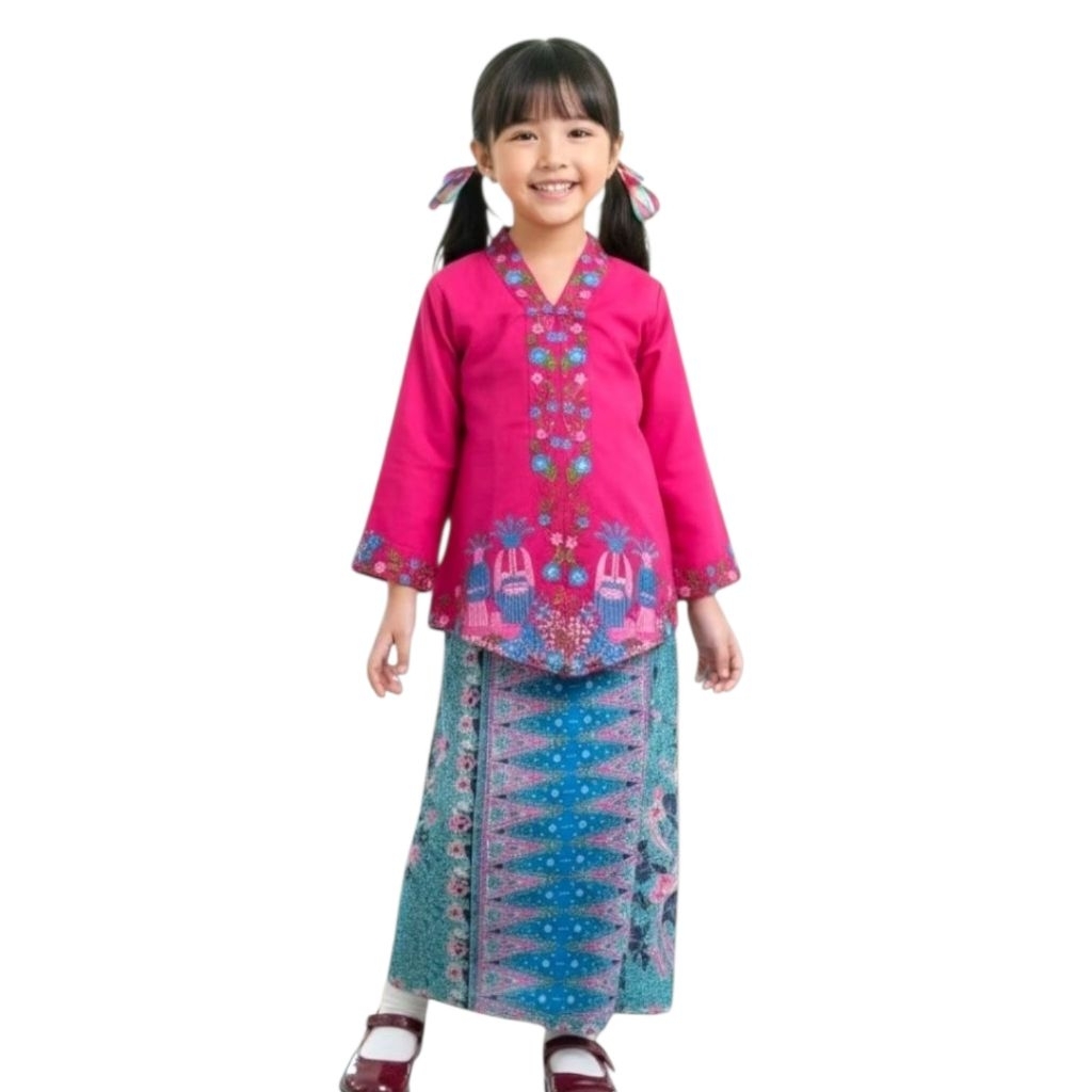 FREE SELENDANG  Setelan kebaya encim bordir ondel anak // kebaya encim kids anak sd // Baju Kebaya E