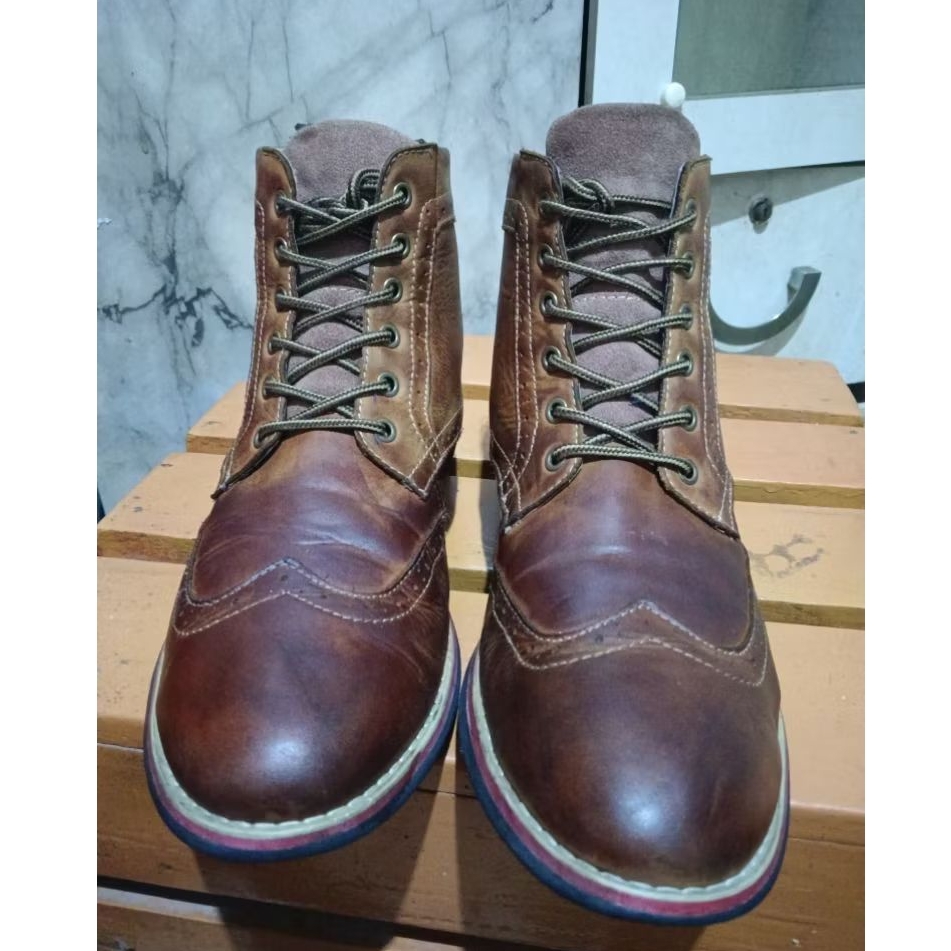 SEPATU BOOTs WINGTIP brogue kunsto