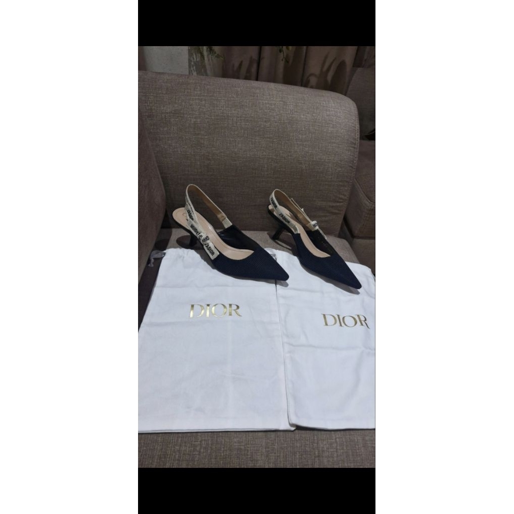 DIOR Slingback Black Size 38,5 Insole 24-24,5 with DB