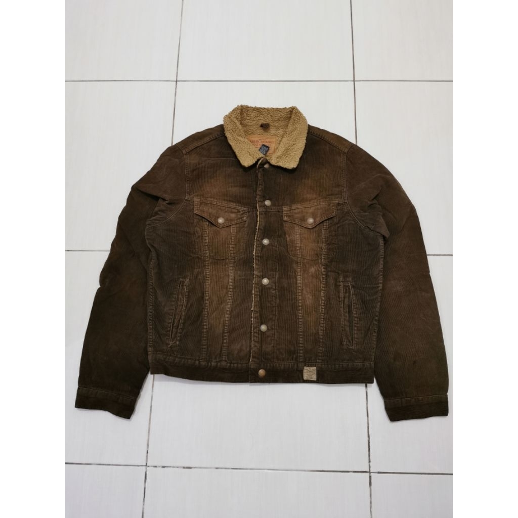vintage trucker jacket cordu abercrombie and fitch