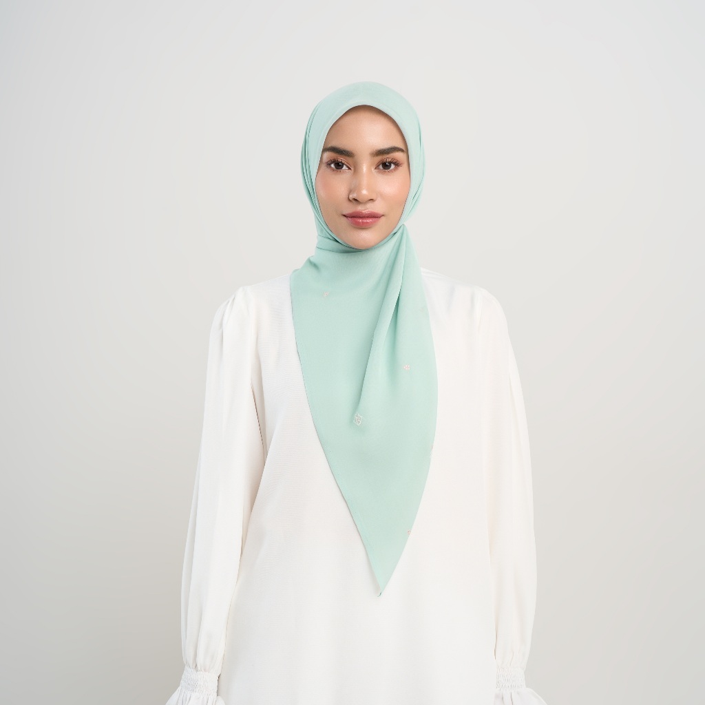napocut Hijab - Kenna Embroidery - Hijab Segiempat Paris Jepang Bordir Bunga Crystal Premium