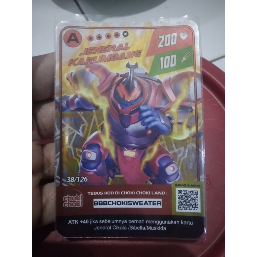 kartu boboiboy monsta galaxy card jeneral karumbang