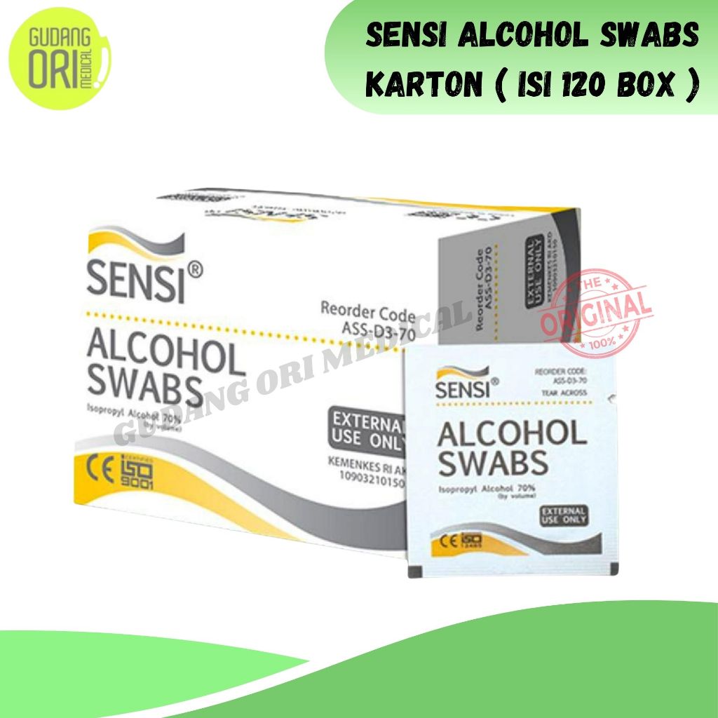 [KARTON] Alcohol Swab Sensi / Alkohol Swab / tissue Isi 120 Box
