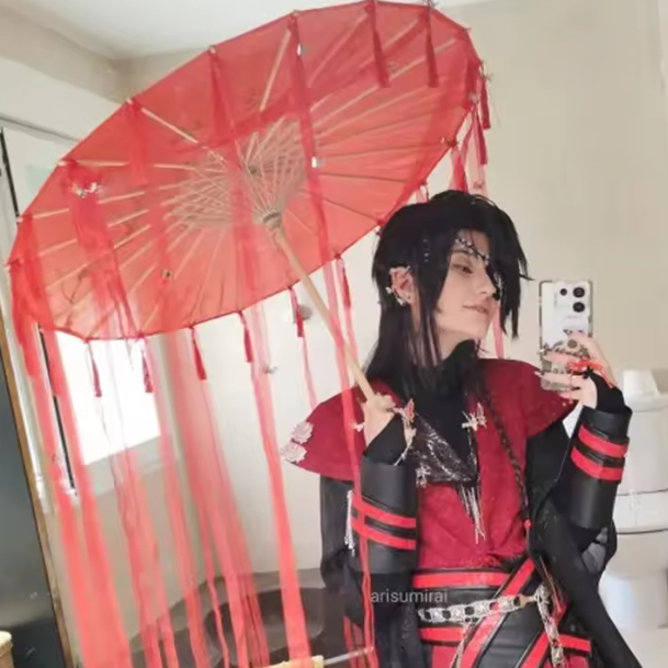 [ICEWAY] Payung Hua Cheng Cosplay Tian Guan Ci Fu Heaven Official Blessing Merah China Jepang
