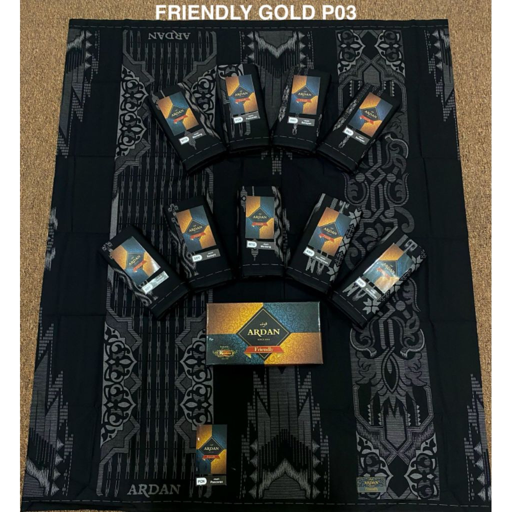 SARUNG ARDAN FRIENDLY SERI HITAM ,SARUNG BATIK PREMIUM ARDAN POLOS HITAM MOYIF PUTIH