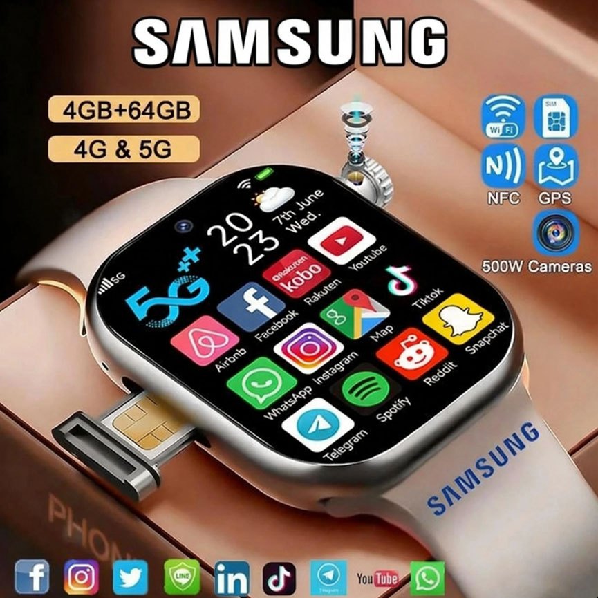 [4G SIM card slot] Samsung SmartWatch 360° Kamera Bisa Video Call 4GB RAM+64GB ROM iWatch Series 10 