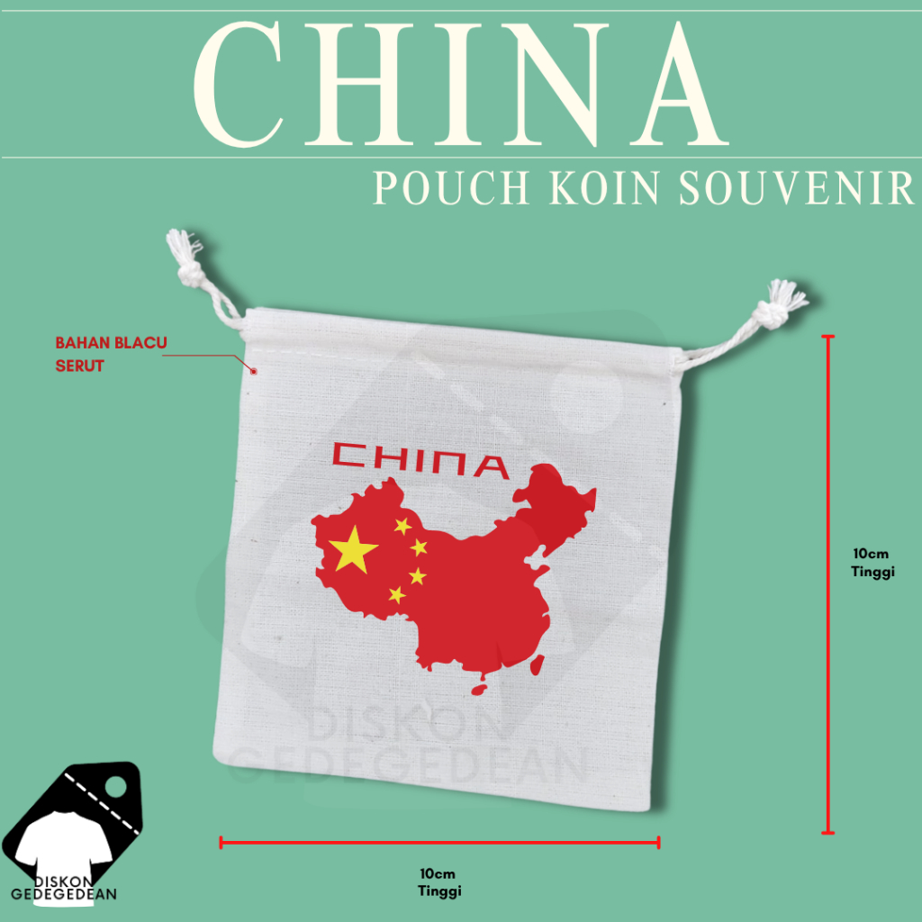 Diskongedegedean Pouch Dompet Koin Souvenir China Dompet Koin Oleh Oleh Beijing Bahan Blacu Type 3