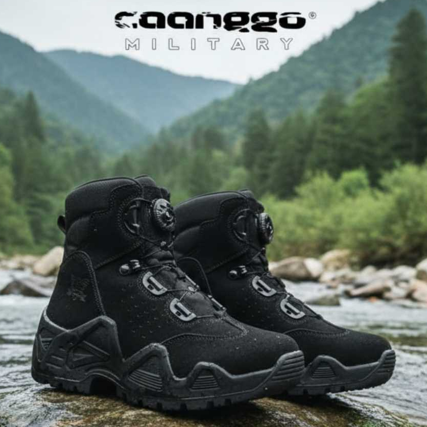 Caanggo - Sepatu PDL Angkle Boots Tali Putar Sepatu PDL Lantas Terbaru
