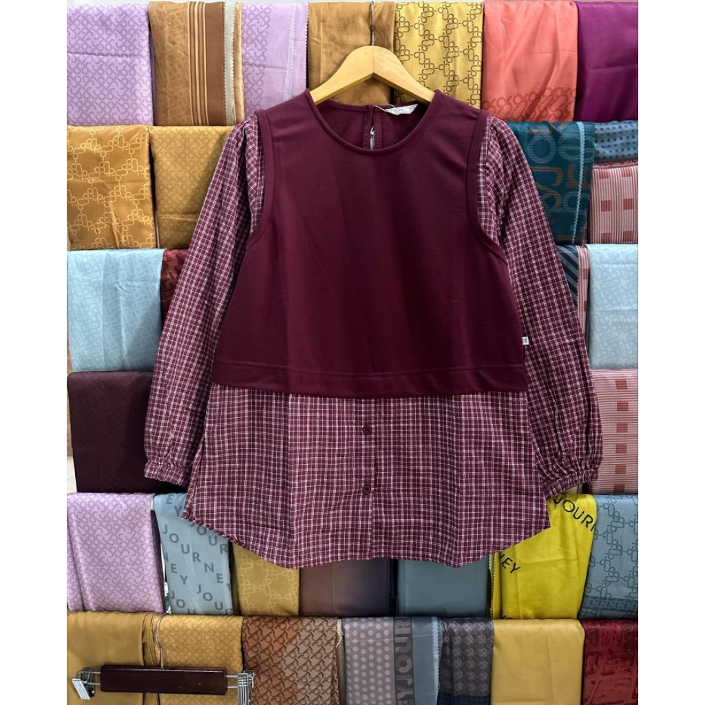 Burgundy Blouse - EXPAND, Pakaian Wanita