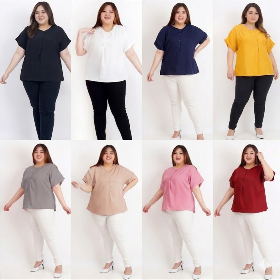 BAJU ATASAN BLOUSE WANITA  BIGSIZE PREMIUM KOREA 08 ELEGAN MODIS TRENDY BAJU HAMIL KERJA KANTOR KASU