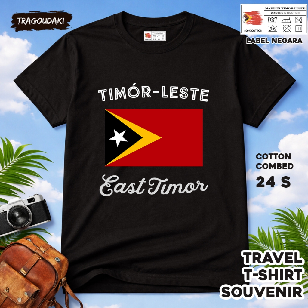 KAOS Oleh oleh TIMOR LESTE  Baju Suvenir Tag TIMOR LESTE 3  bahan cotton combed 24s