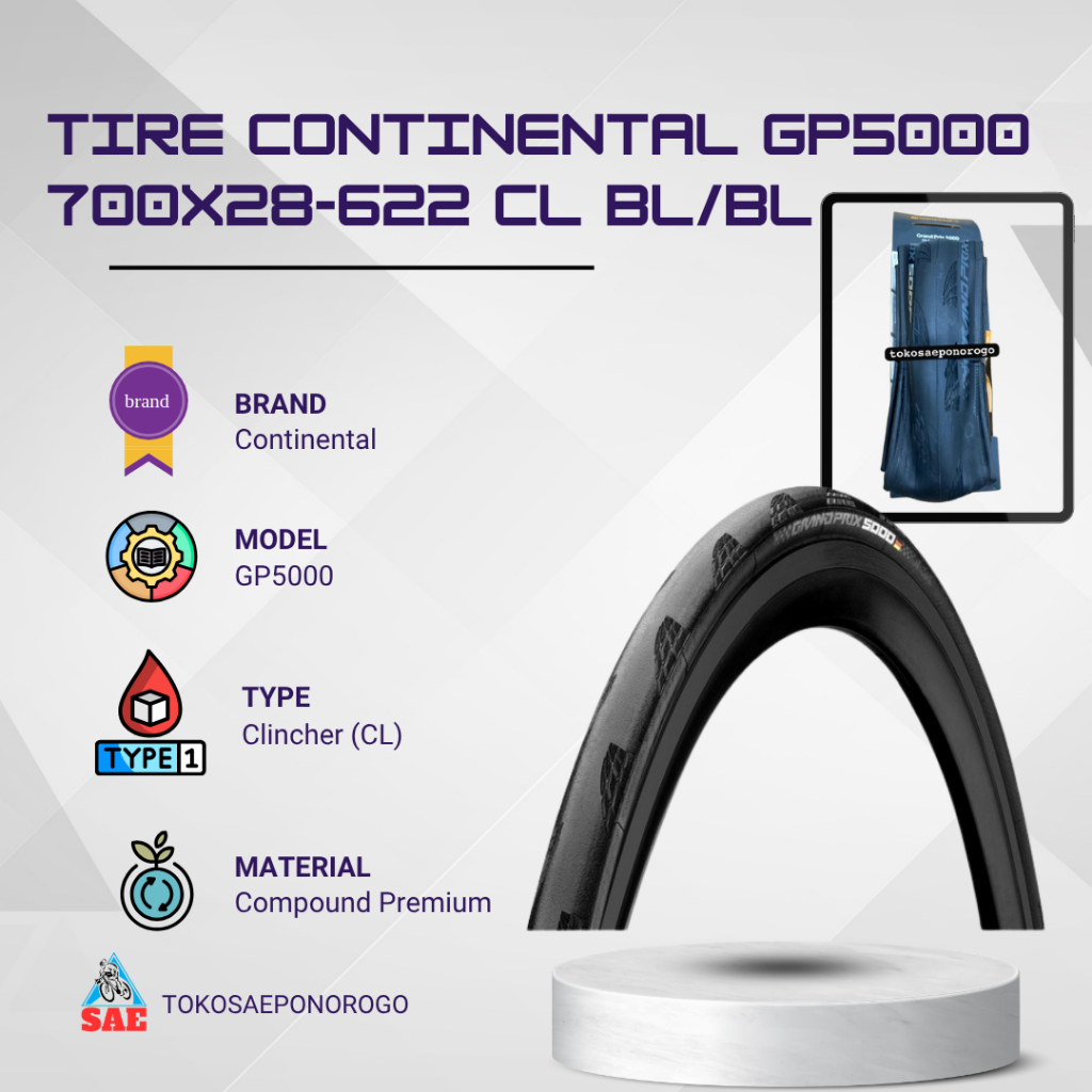 TIRE CONTINENTAL GP5000 700X28C 28 622 CL BL BL BAN ROAD BIKE BAN CONTINENTAL GP5000