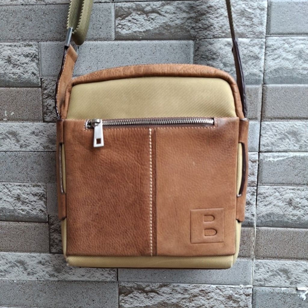 Cross Body Genuine Leather for Man, BALLY Tas Kulit Sapi Asli