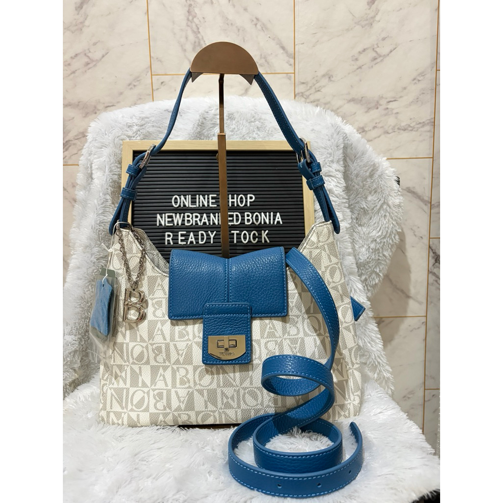 READYSTOCK tas bonia original sling shoulder bag monogram putih