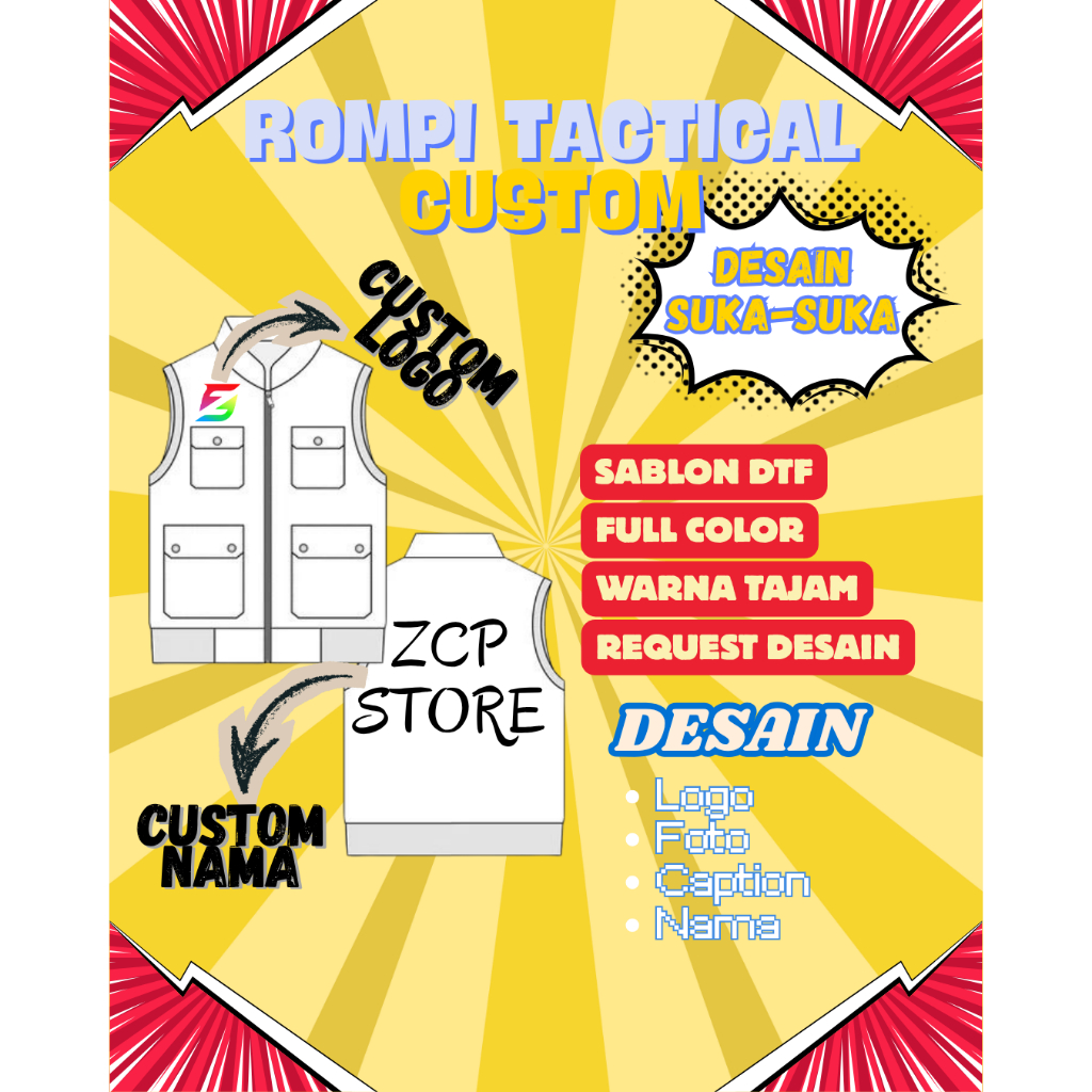 ROMPI TACTICAL CUSTOM SABLON I ROMPI LAPANGAN CUSTOM I ROMPI OUTDOOR
