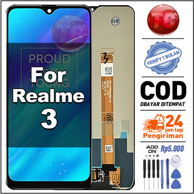 TC LCD For Realme 3 Fullset hp Touchscreen Kompatibel untuk Glass Touch Screen Digitizer COD