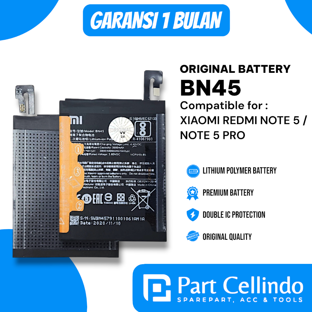 BATERAI BATRE XIAOMI BN45 NOTE 5 / NOTE 5 PRO ORIGINAL