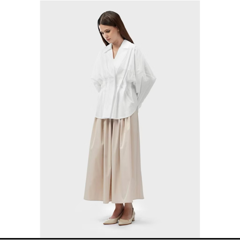 Benang Jarum - Shirley Pleats Blouse - White