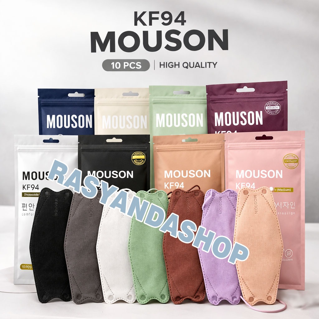 Masker kf94 MOUSON Oncare Embos Warna Motif Tali Senada Original  Medis 4Ply Korea Evo Warna Putih H