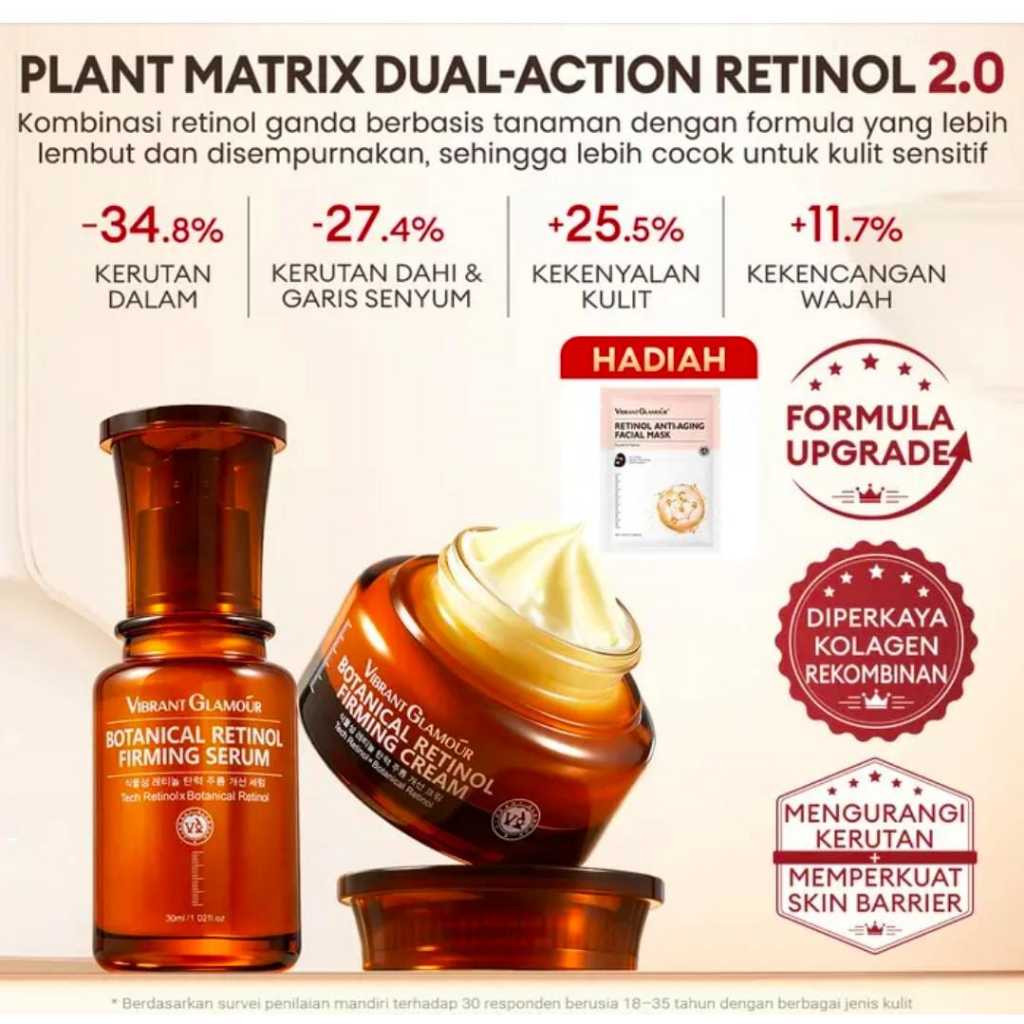 VIBRANT GLAMOUR Botanical Retinol Firming 30g Set 2.0 Anti-Kerut & Mengencangkan & Memperbaiki & Bak