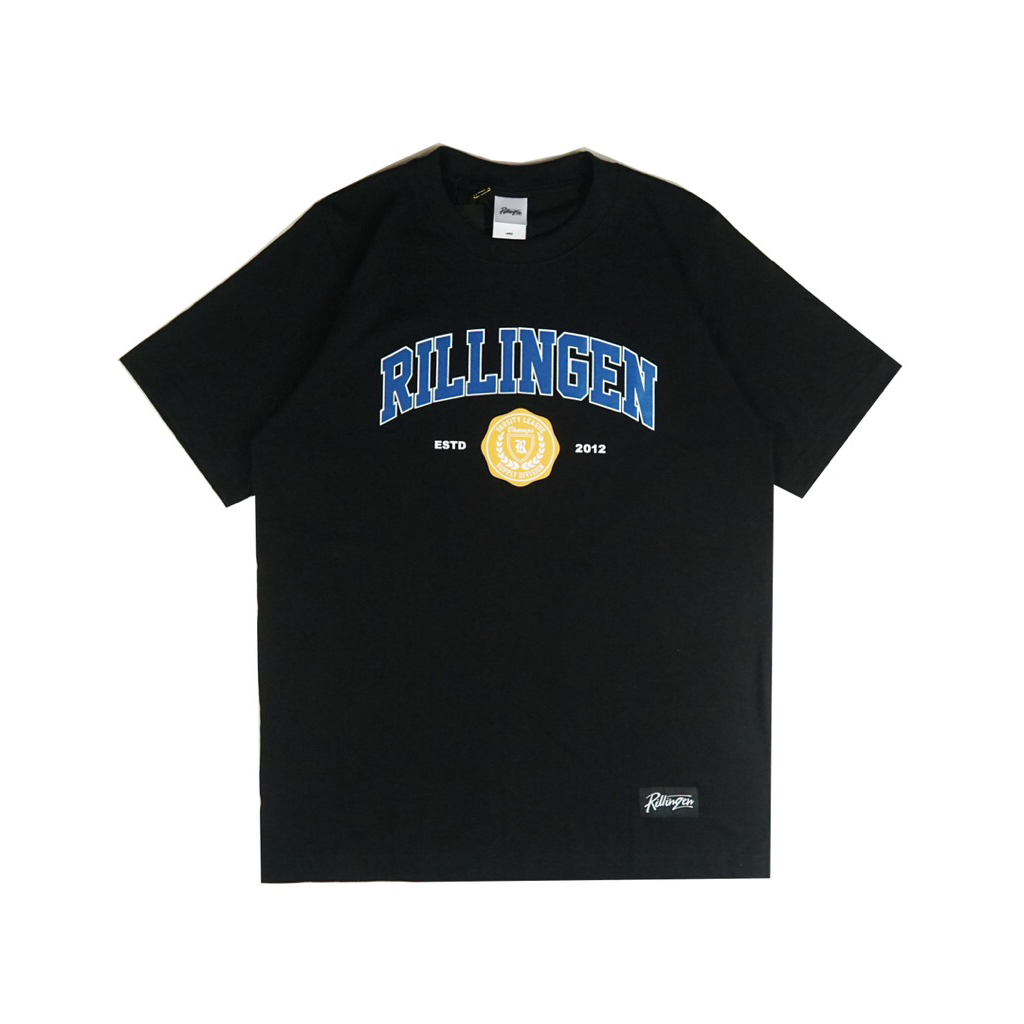 RILLINGEN | Reguler Tshirt CURVE Black - kaos hitam pria reguler distro original