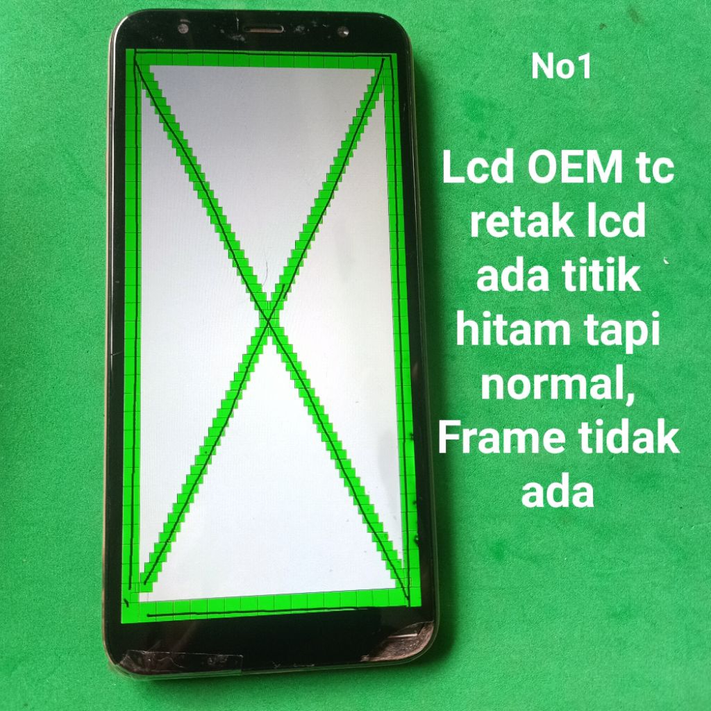 Lcd touchscreen Copotan Samsung J4 Plus / J6 prime / J610 minus retak dan bulat hitam tapi normal se