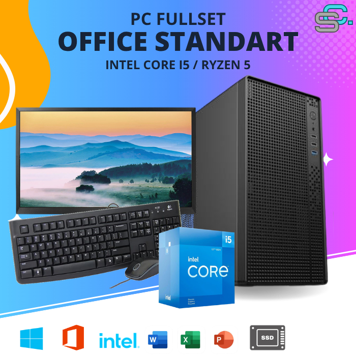 PC FULLSET RYZEN 5 INTEL CORE I5 GEN 12 KOMPUTER KANTOR PC RAKITAN RYZEN 5 5000 SERIES