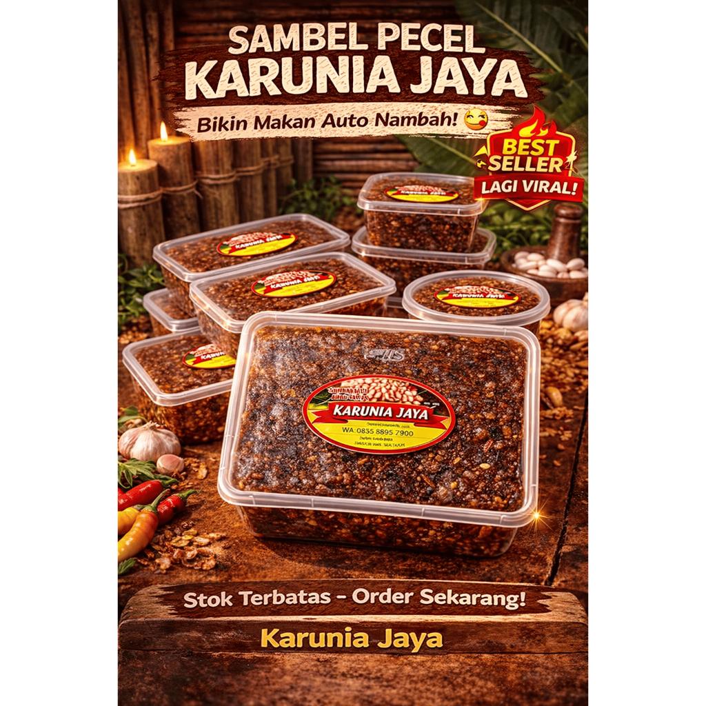 Bumbu Pecel Khas Blitar Karunia Jaya Kemasan 1kg - Sambel Pecel Khas Blitar, Enak Eco, Bumbu Murah, 